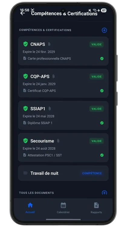 Compétences et certifications