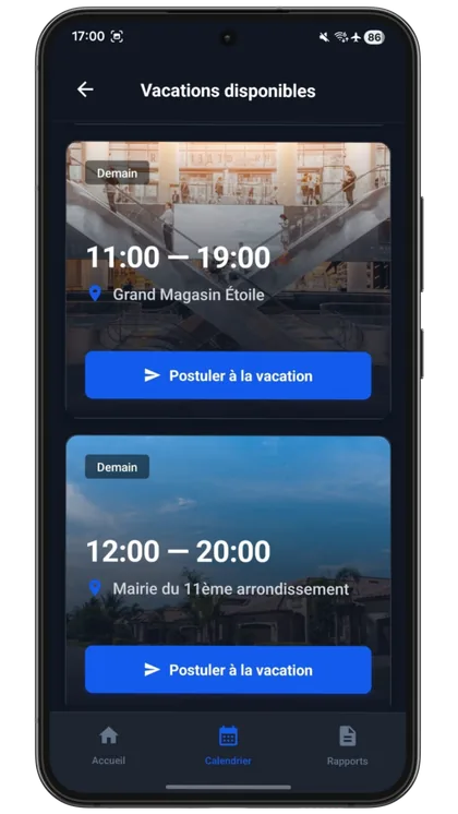 Vacations disponibles